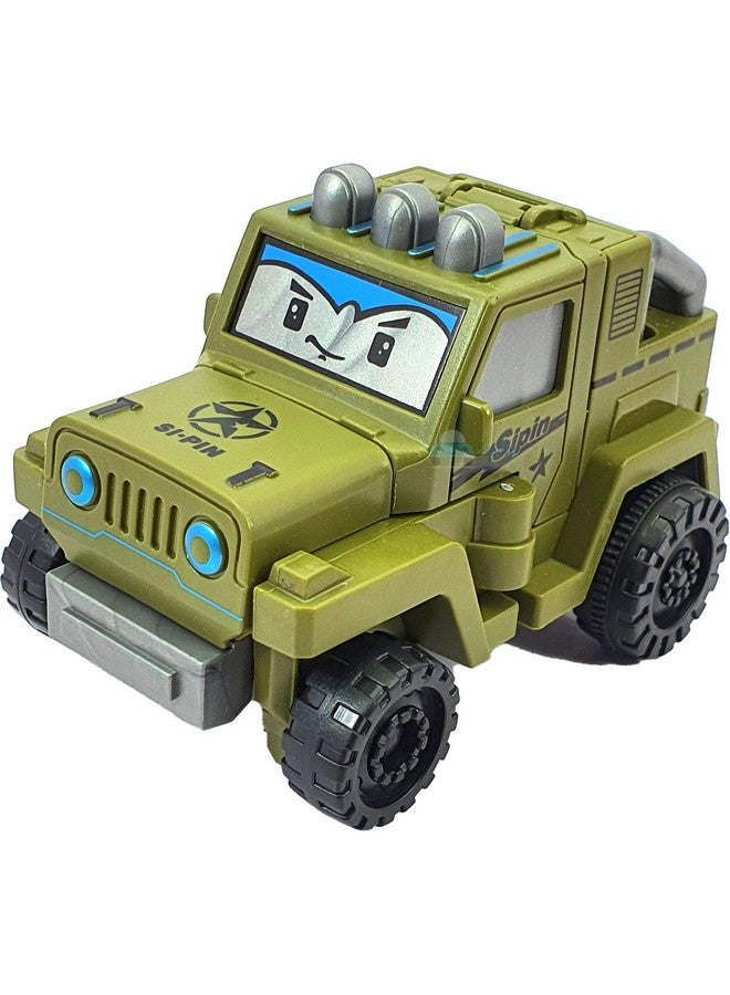 فنبلاست لعبة FunBlast 2 في 1 قابلة للسحب للخلف، طائرة، جيب، شاحنة وسيارتين إلى روبوت، لعبة مركبة للأطفال من عمر 3 سنوات فما فوق (ألوان عشوائية؛ 5 وحدات) - Image 4