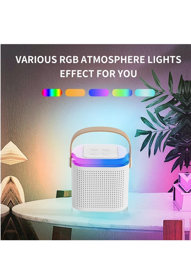 JAJEEK Portable Karaoke Machine with 2 Wireless Microphones, Mini Karaoke Machine with LED Lights, Bluetooth Speaker, TF Card & AUX Input, Perfect for Kids & Adults, Ideal for Birthday Parties, Home Entertainment - Image 5