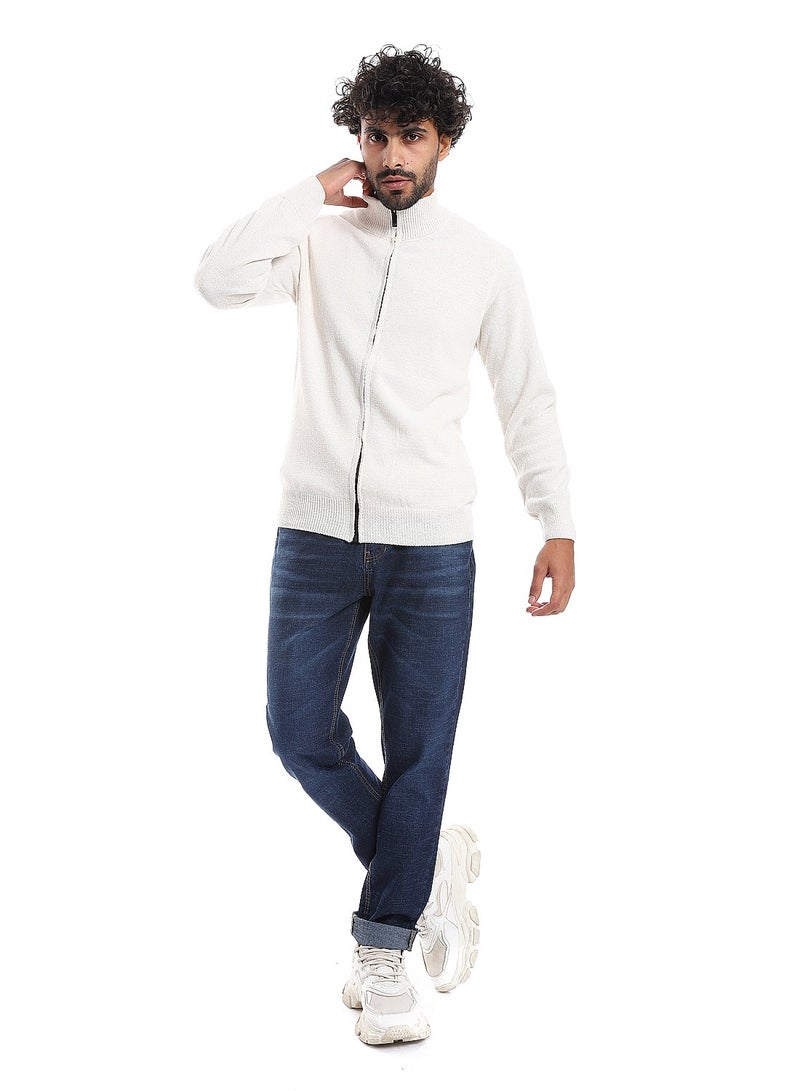 Andora Long Sleeves Solid Beige Winter Sweater  - Image 5