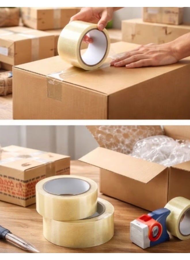 samettex Clear Packing Tape – 70 Yards (2 Rolls), Strong Adhesive for Boxes, Moving & Shipping - Image 3
