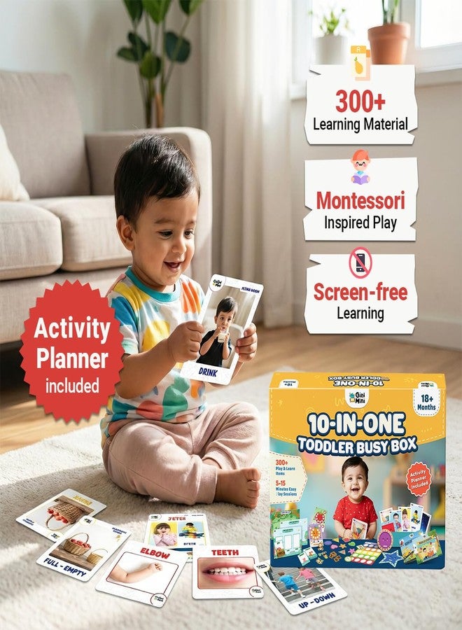 GiniMini 10-in-One Toddler Busy Box | Montessori Play & Learn Kit with 300+ Activities | Screen-Free Learning Box for Toddlers 18+ Months - Image 3