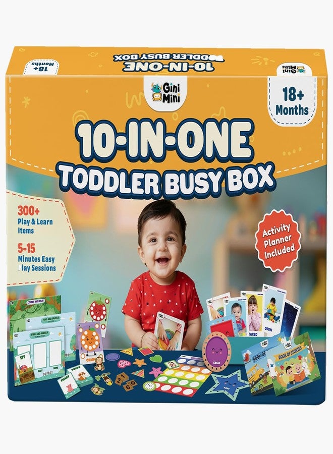 GiniMini 10-in-One Toddler Busy Box | Montessori Play & Learn Kit with 300+ Activities | Screen-Free Learning Box for Toddlers 18+ Months - Image 1