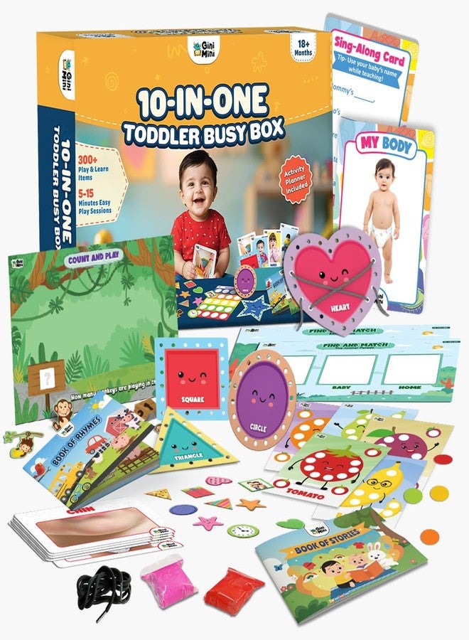 GiniMini 10-in-One Toddler Busy Box | Montessori Play & Learn Kit with 300+ Activities | Screen-Free Learning Box for Toddlers 18+ Months - Image 2