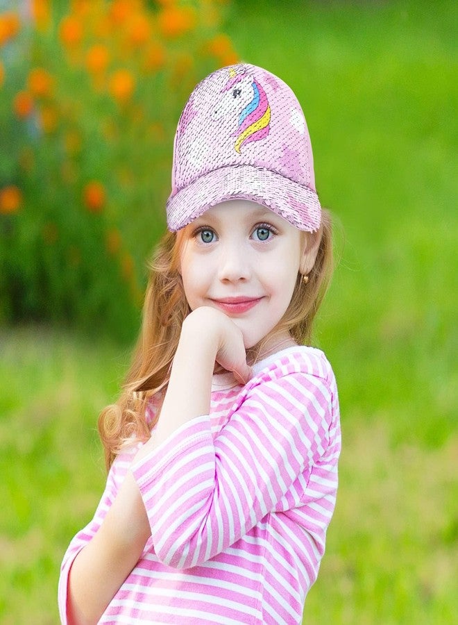 WAWSAM Kids Baseball Hat Unicorn Baseball Cap for Toddler Trucker Hat for Girls Ages 4-8 Adjustable Snapback Cap Pink - Image 4
