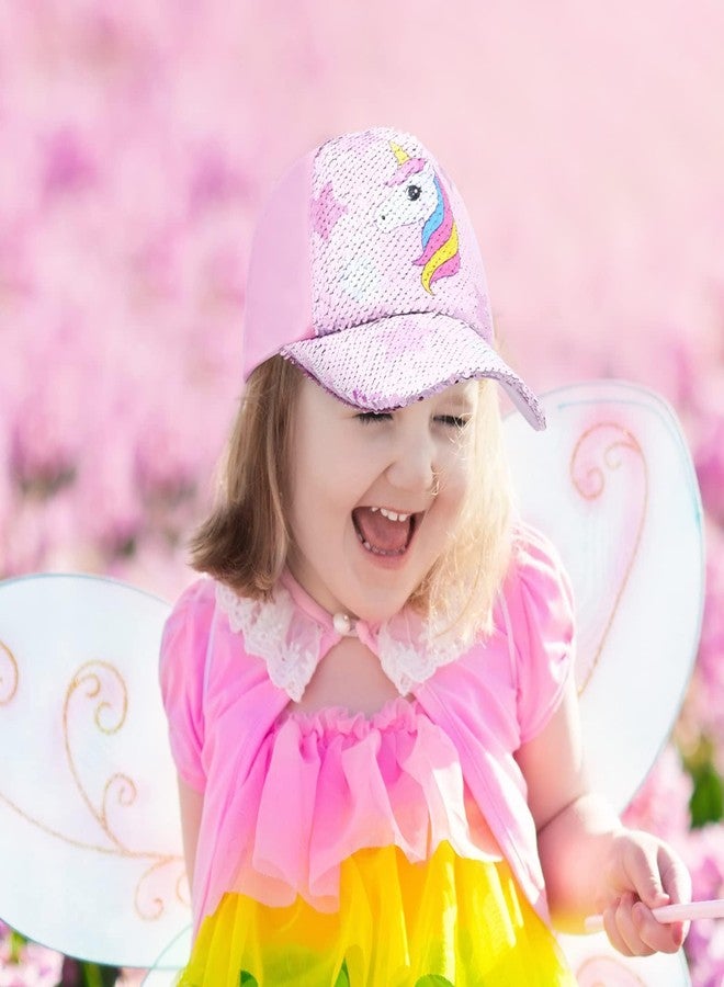 WAWSAM Kids Baseball Hat Unicorn Baseball Cap for Toddler Trucker Hat for Girls Ages 4-8 Adjustable Snapback Cap Pink - Image 5