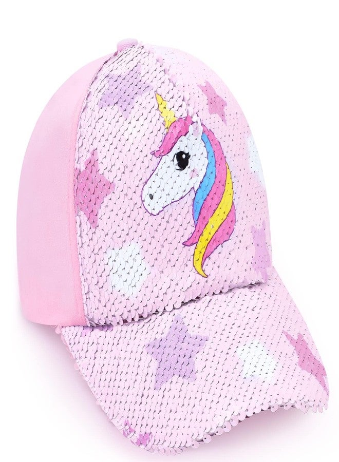 WAWSAM Kids Baseball Hat Unicorn Baseball Cap for Toddler Trucker Hat for Girls Ages 4-8 Adjustable Snapback Cap Pink - Image 1