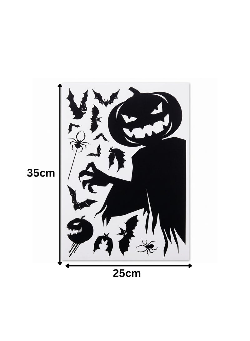 Brain Giggles Window Black Pumpkin Sticker Giant Ghost Shadow Decal Witch Skeleton Decal Design Home Office Kids Room Decoration - Image 2