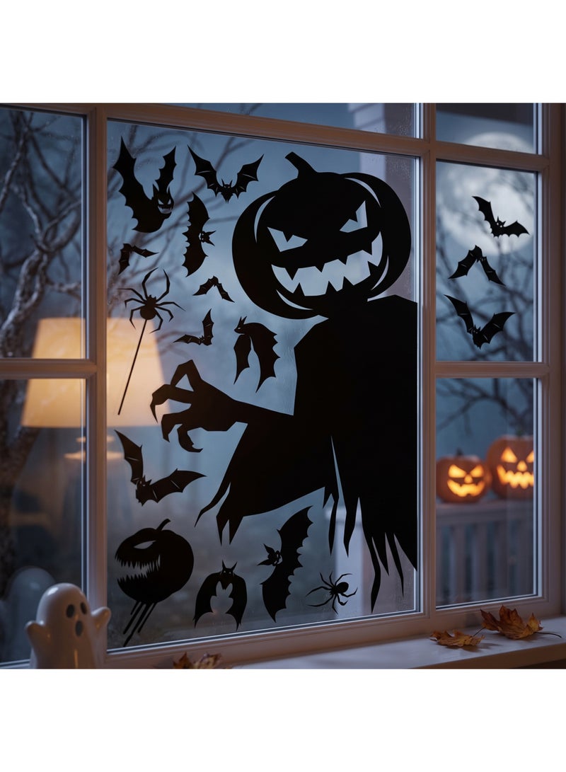 Brain Giggles Window Black Pumpkin Sticker Giant Ghost Shadow Decal Witch Skeleton Decal Design Home Office Kids Room Decoration - Image 3