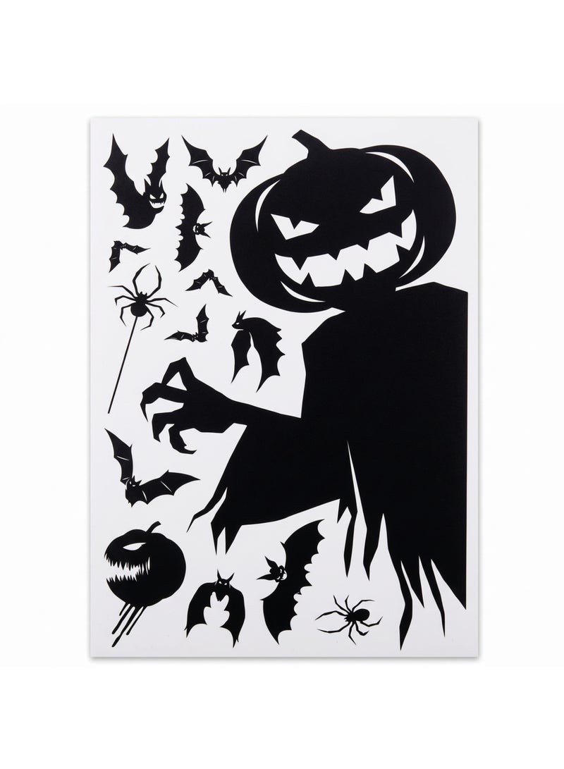 Brain Giggles Window Black Pumpkin Sticker Giant Ghost Shadow Decal Witch Skeleton Decal Design Home Office Kids Room Decoration - Image 1