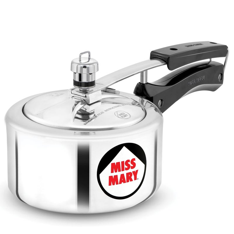 Hawkins 1.5 Litre Miss Mary Pressure Cooker, Small Inner Lid Baby Cooker, Silver (MM15) - Image 1