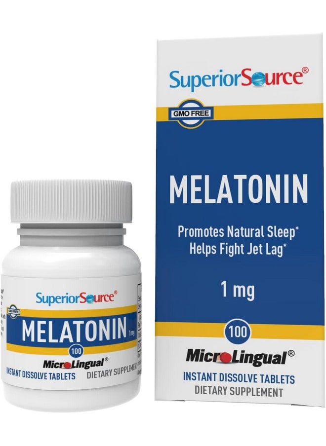 Superior Source Superior Source Melatonin 1 mg - Healthy Sleep Support Supplement for Adults - Melatonin Formula with Chamomile Aids Relaxation & Restful Sleep - 100 Sublingual Dissolving Tablets  - Image 1