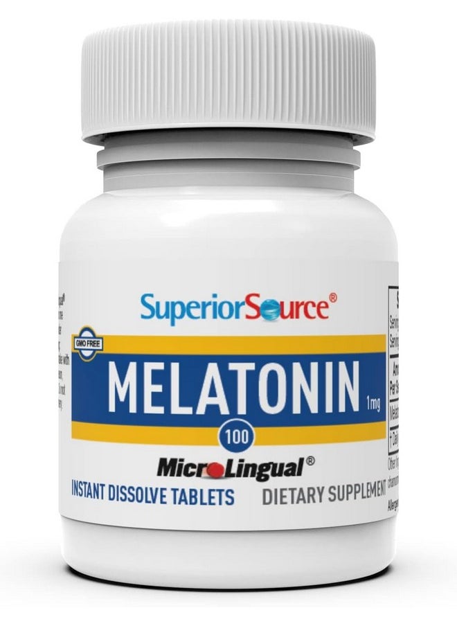 Superior Source Superior Source Melatonin 1 mg - Healthy Sleep Support Supplement for Adults - Melatonin Formula with Chamomile Aids Relaxation & Restful Sleep - 100 Sublingual Dissolving Tablets  - Image 3