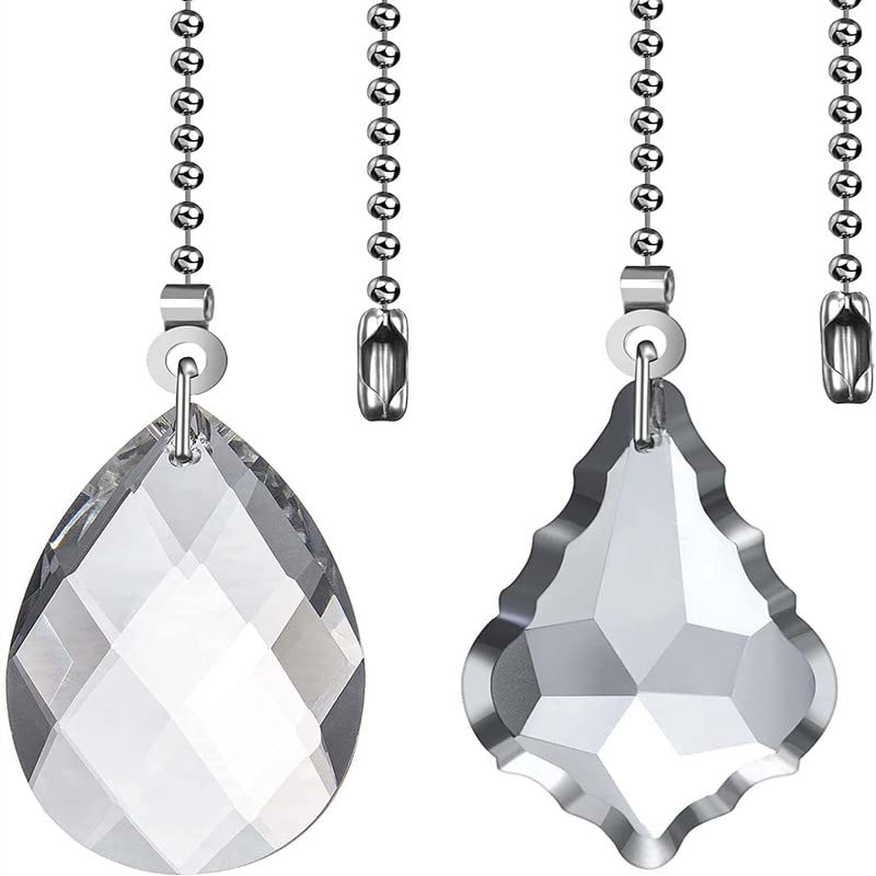 DIY Crafts Pack of 4 Pcs Silver 2 Pcs Ceiling Fan Lamp Other Ligting Pull Chains Fan Pull Chain with 2 Pcs 20 Pack of 4 Pcs Silver - Image 1
