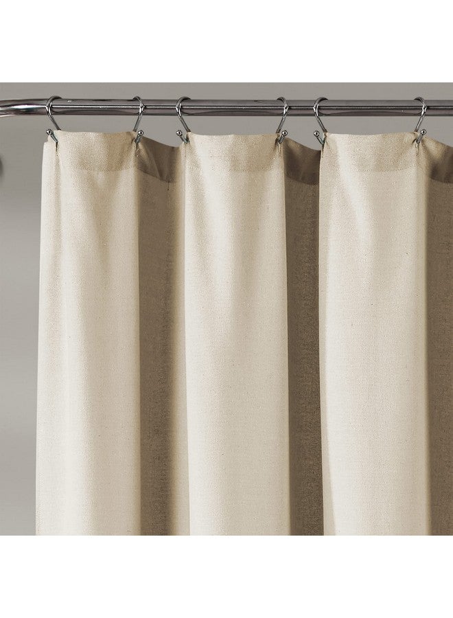 Lush Decor Lush Decor - Shower Curtain, Coconut Button Detail, Color Block Design, Modern Farmhouse Bathroom Decor (Linen, 72” x 72”)  - Image 3