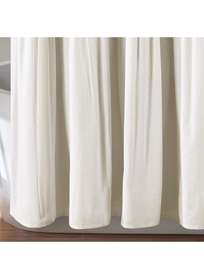 Lush Decor Lush Decor - Shower Curtain, Coconut Button Detail, Color Block Design, Modern Farmhouse Bathroom Decor (Linen, 72” x 72”)  - Image 5