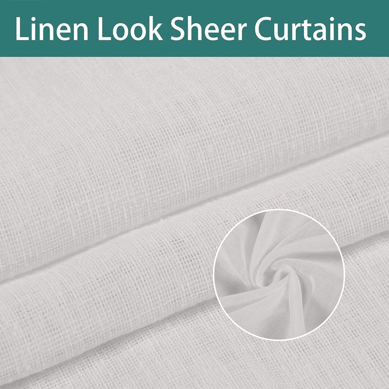 LORDTEX Burlap Linen Look Outdoor Curtains for Patio - 2 Panels Waterproof Sheer Curtains for Pergola, Porch, Cabana and Gazebo Grommet Indoor/Outdoor Voile Sheer Drapes (52 x 120 inch, Ivory) - Image 4