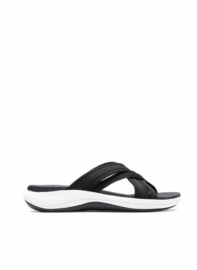 clarks Women's Mira Isle Slide Sandal Black Textile 9, 40 EU - Image 1