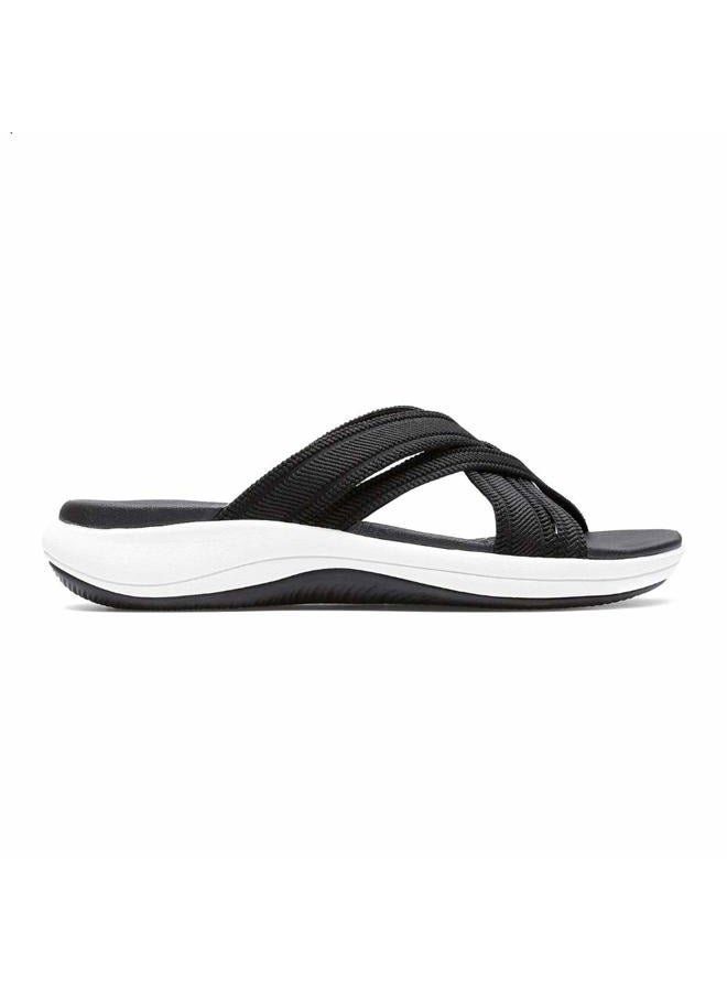 clarks Women's Mira Isle Slide Sandal Black Textile 9, 40 EU - Image 2
