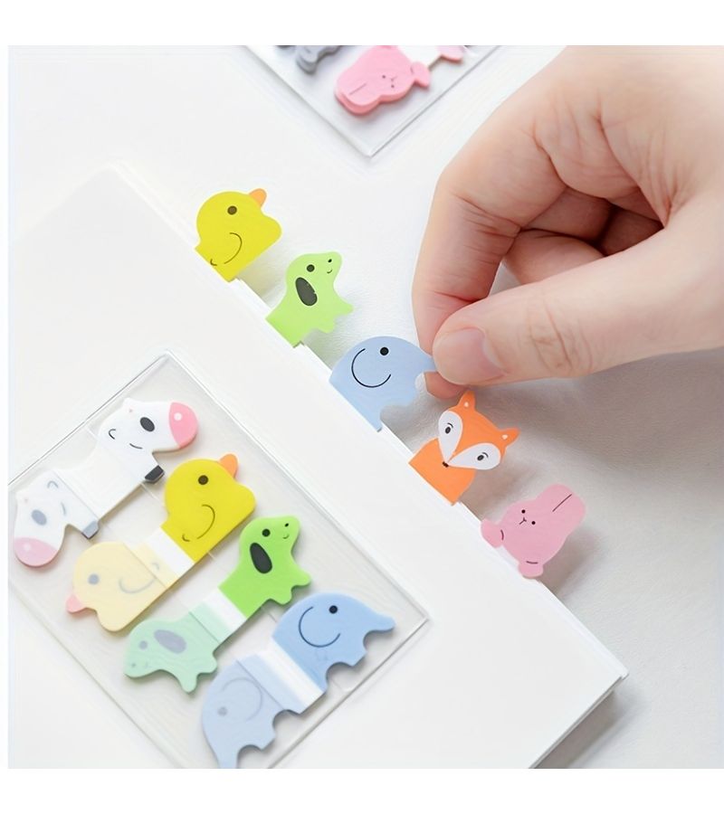 80 Sheets Type C Cartoon PET Sticky Notes Memo Pads Bookmark Index Tabs Office Stationery - Image 1