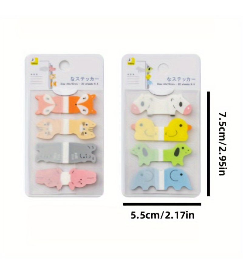 80 Sheets Type C Cartoon PET Sticky Notes Memo Pads Bookmark Index Tabs Office Stationery - Image 3