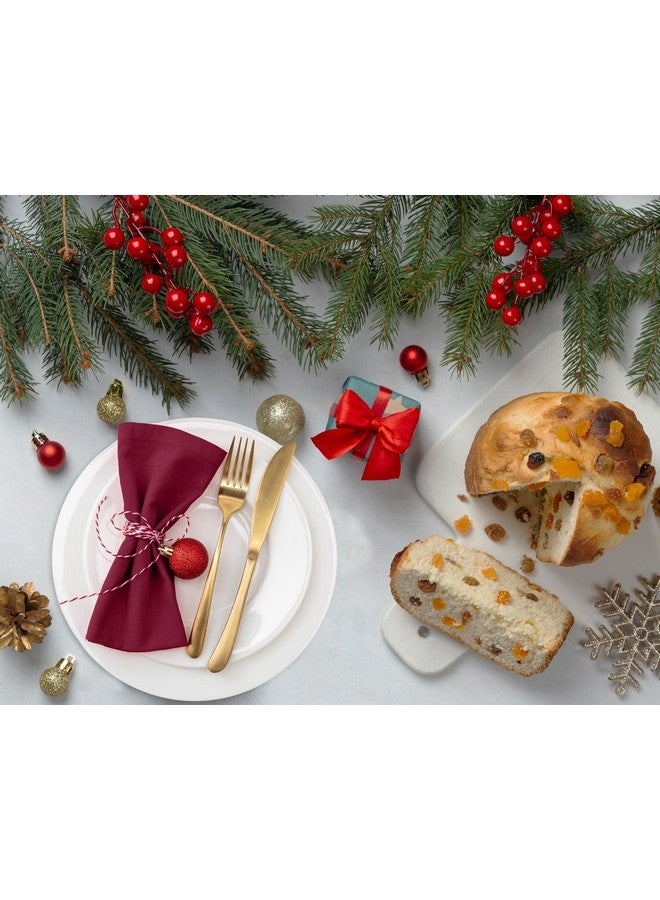 Ruvanti Cloth Napkins Set of 12, 18x18 Inches Napkins Cloth Washable, Soft, Durable, Absorbent, Cotton Blend. Table Dinner Napkins Cloth for Hotel, Weddings, Dinner, Christmas Parties - Burgundy - Image 1