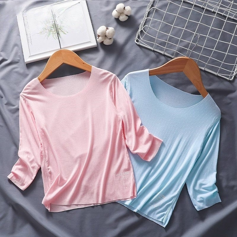 Children'S Modal Base Layer Shirt, Baby Long-Sleeve T-Shirt, Boys' Seamless Girls' Inner Wear Thermal Top, Seamless Top - Image 5