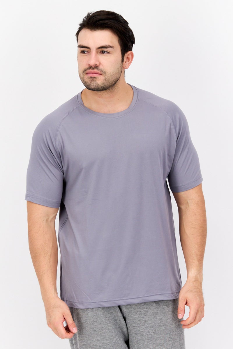 Legend تي شيرت تدريب قصير الأكمام للرجال، رمادي - Image 1