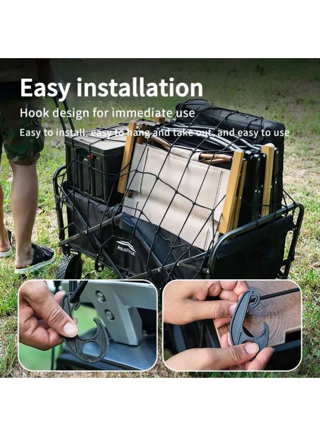 Heavy Duty Elastic Cargo Net M Size 8 Hooks for Car Trunk SUV Pickup - Image 2