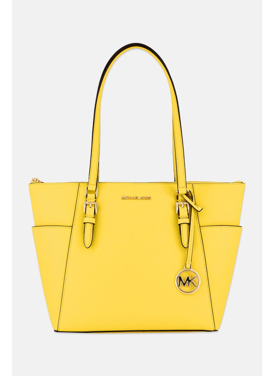 Michael Kors Women Brand Logo Tote Bag 27 H x 40 L x 12 W cm, Yellow  - Image 1