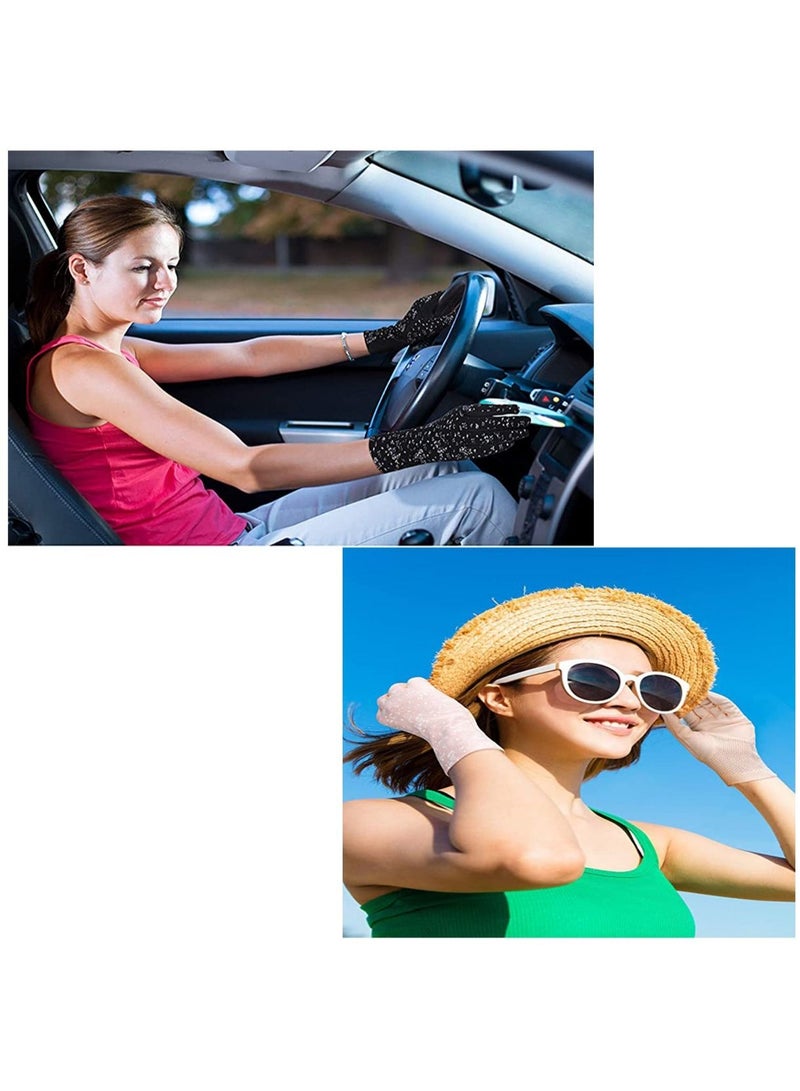 إندر زوج واحد من القفازات الواقية من أشعة الشمس التي تعمل باللمس UPF45 حماية من الأشعة فوق البنفسجية وقفازات صيفية مسامية ومضادة للانزلاق لقيادة الأنشطة الخارجية (وردي) - Image 4