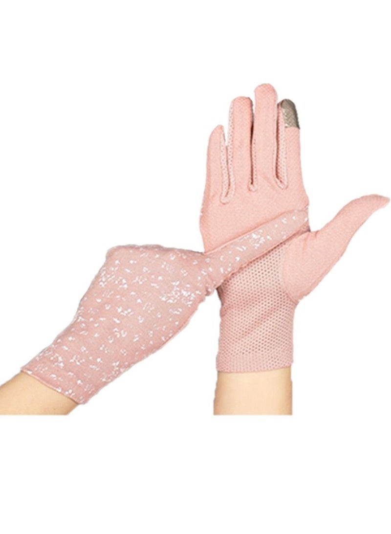إندر زوج واحد من القفازات الواقية من أشعة الشمس التي تعمل باللمس UPF45 حماية من الأشعة فوق البنفسجية وقفازات صيفية مسامية ومضادة للانزلاق لقيادة الأنشطة الخارجية (وردي) - Image 1