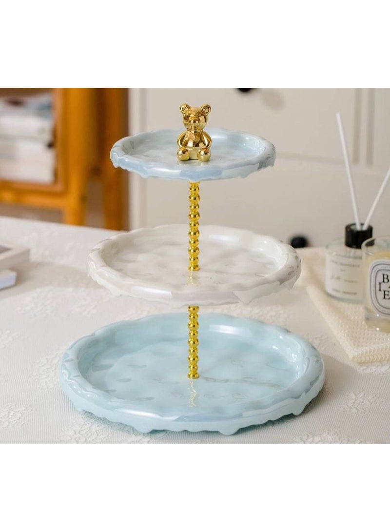 3-Tier Porcelain Dessert Stand