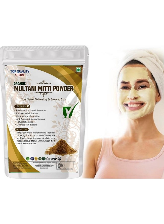 Top Quality Store TQS Organic Natural Multani Mitti Powder For Face Pack, Hair Pack, Pure Fuller's Earth For Soft and Glowing Skin, Bentonite Clay - 100g - Image 1