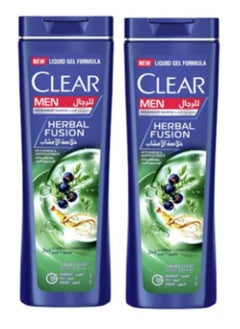 CLEAR Pack of 2 anti-dandruff shampoo and conditioner 2 in 1 with herbal extracts 400ml  - Image 1