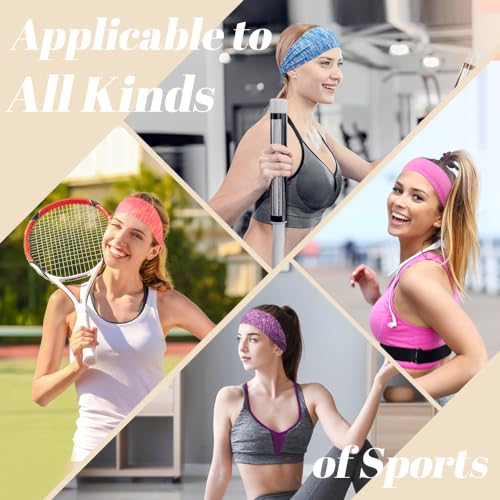 Dreamlover Workout Headbands for Women Athletic, Sports Headbands for Women Yoga, Sweatbands, 6 Pieces - Image 3