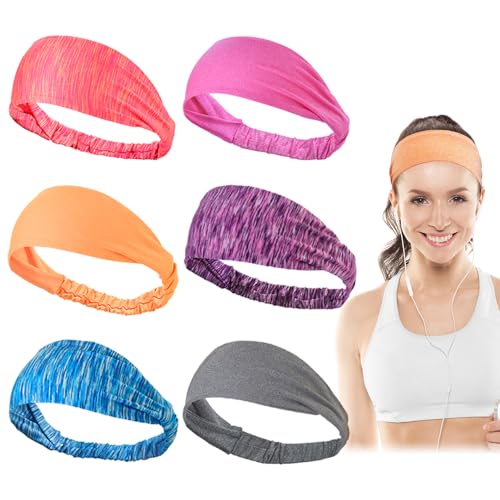 Dreamlover Workout Headbands for Women Athletic, Sports Headbands for Women Yoga, Sweatbands, 6 Pieces - Image 1