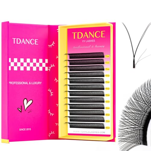 TDANCE YY Lash Extensions Premade Volume Eyelash Fans YY Lashes Matte Black W Lashes ExtensionsYYD005815 mm - Image 2