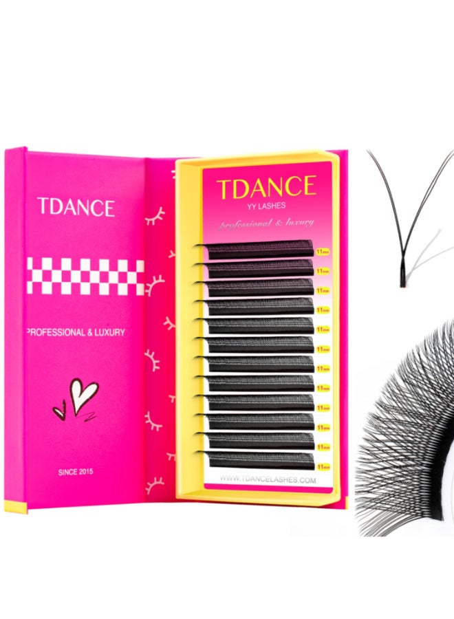 TDANCE YY Lash Extensions Premade Volume Eyelash Fans YY Lashes Matte Black W Lashes ExtensionsYYD005815 mm - Image 3