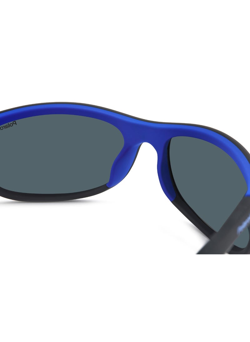 Polaroid - Unisex Polarized Rectangular Shape  Sunglasses PLD 2154/S BLUE 39 - Lens Size: 39.1 Mm - Mtblkblue - Image 1
