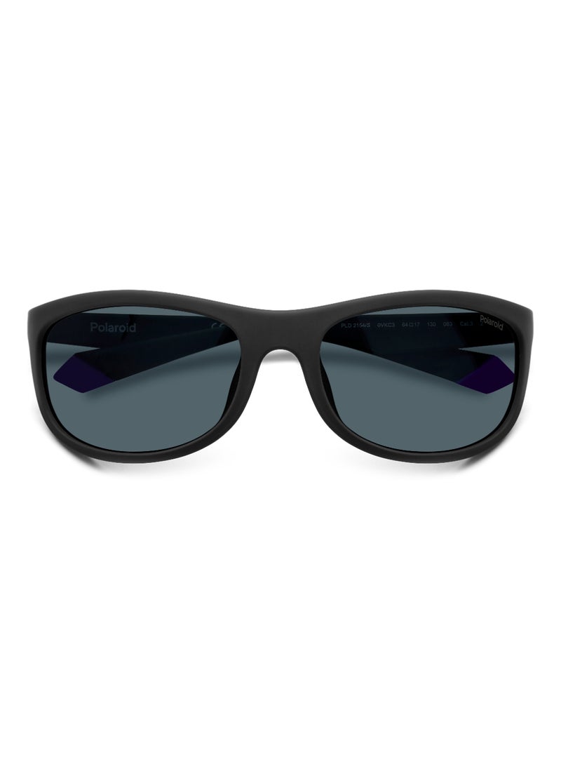 Polaroid - Unisex Polarized Rectangular Shape  Sunglasses PLD 2154/S BLUE 39 - Lens Size: 39.1 Mm - Mtblkblue - Image 1
