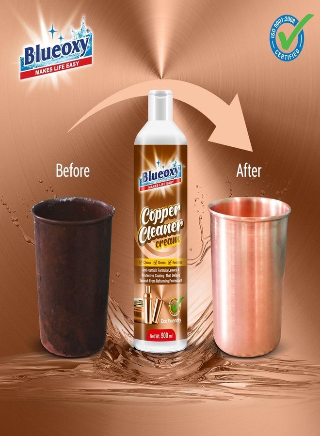 Blueoxy Copper & Brass Cleaner Cream | Tarnish Remover | Cleaner & Polish with Corrosion Inhibitor | Brass Tarnish Remover | 500 ML - Image 4