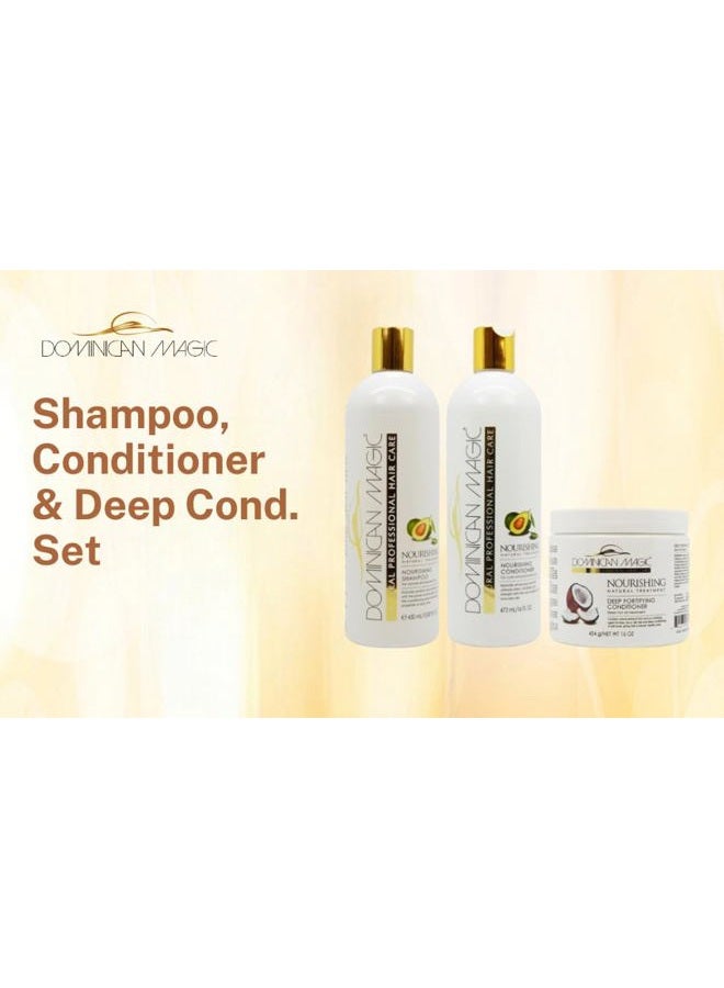Dominican Magic Nourishing Shampoo & Conditioner & Deep Fortifying Conditioner Set - Image 2