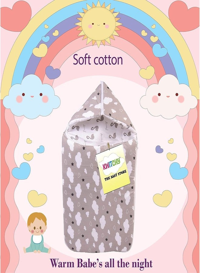 Kwitchy حقيبة حمل قطنية للأطفال حديثي الولادة من كويتشي، مناسبة للسفر، قابلة للطي (من 0 إلى 12 شهرًا)، لون رمادي - Image 3