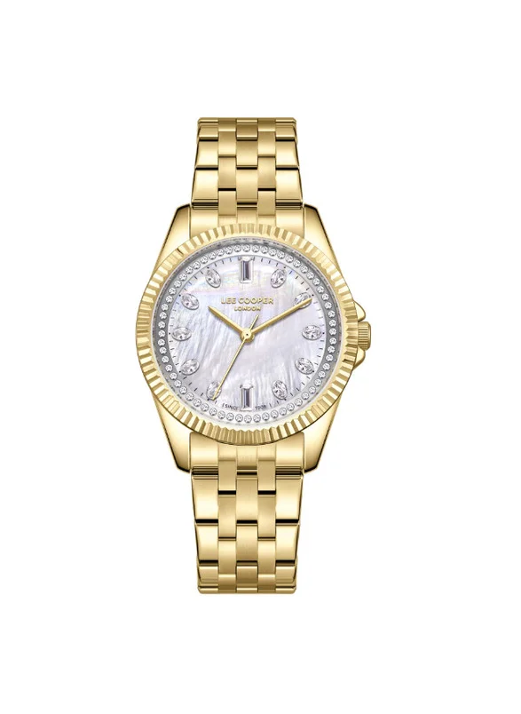 Lee Cooper Lee Cooper LC08033.120 Women's Analog Display Watch & Metal Strap Gold