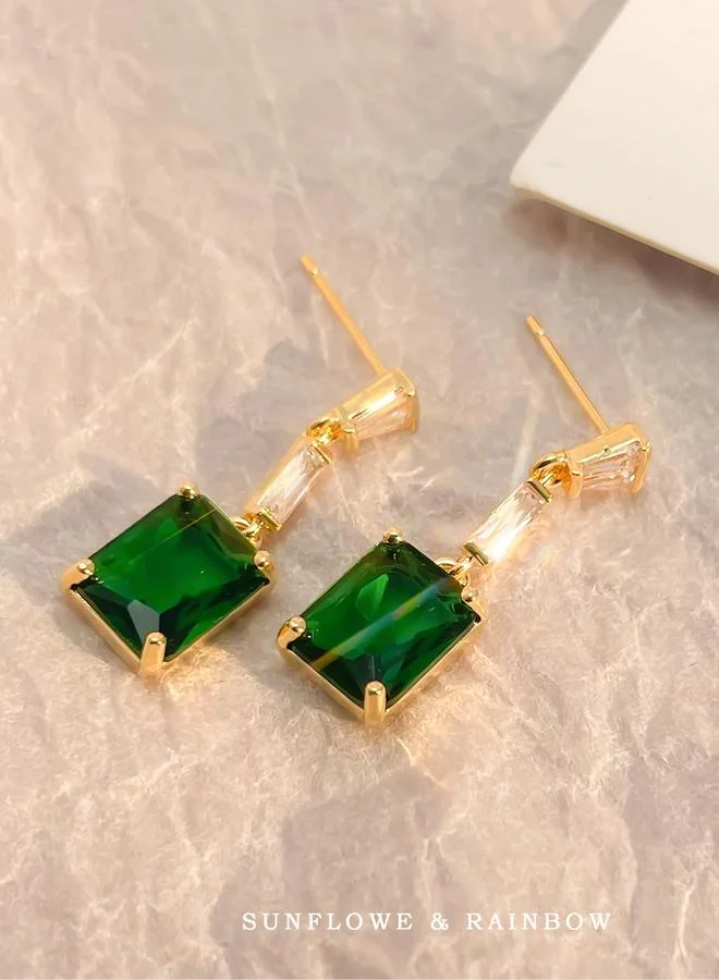 Take Two Take Two Emerald Green Dangle Earrings