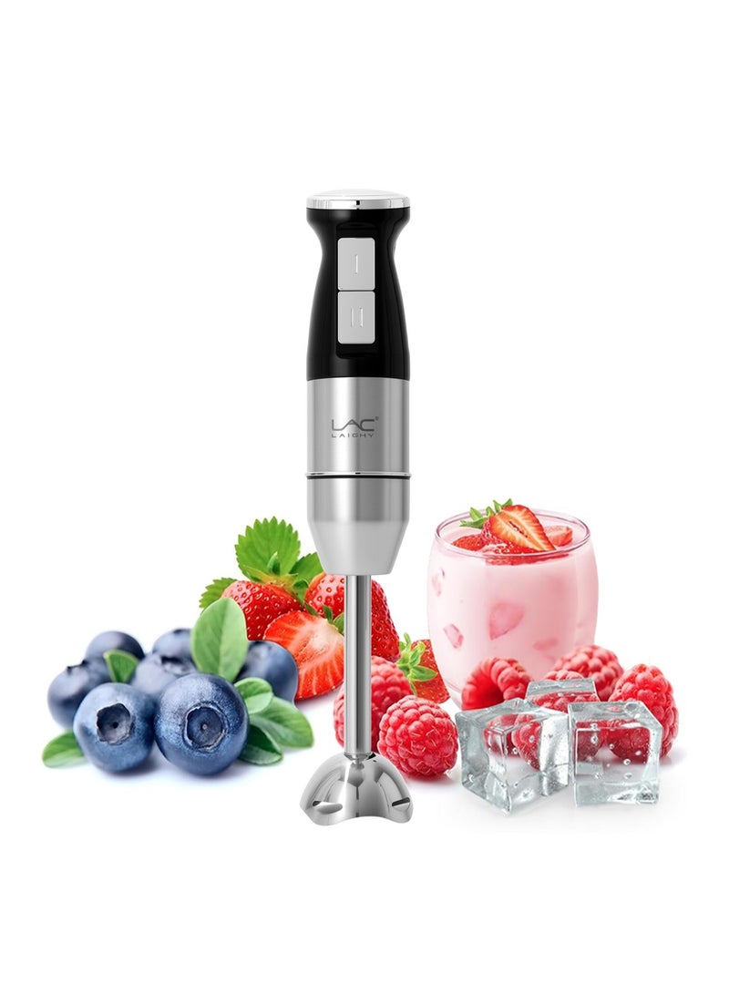 LAC LAICHY Handheld Blender For Kitchen, 300w Stainless Steel,2 Speeds,grey - Image 1