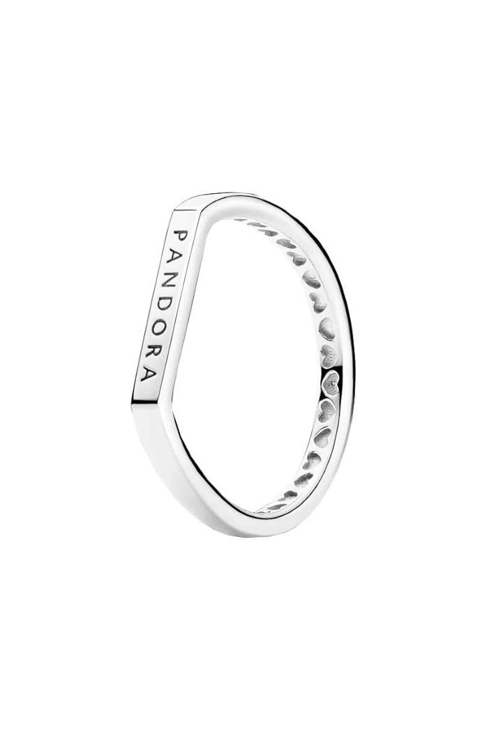 PANDORA Pandora Logo Thin Bar Sterling Silver Ring - Image 1