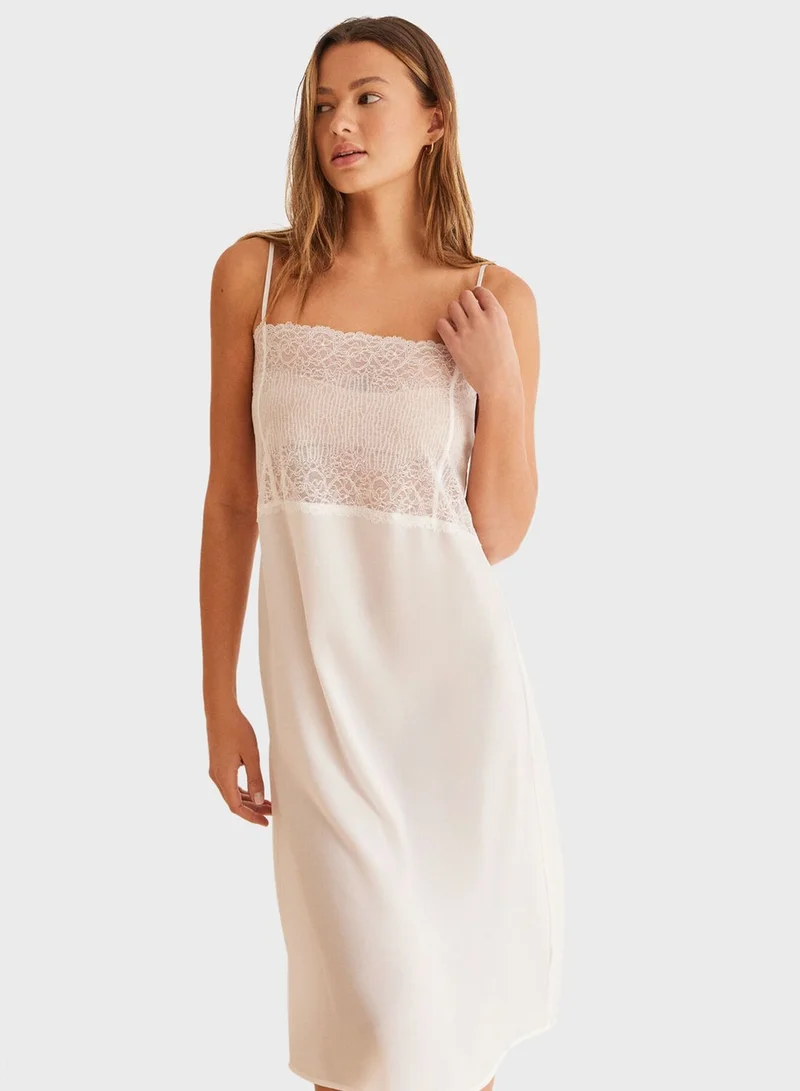 women'secret White Chiffon Nightdress