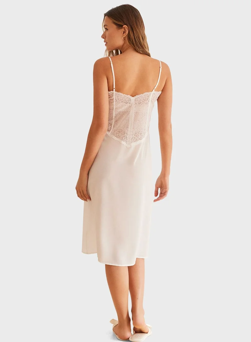 women'secret White Chiffon Nightdress