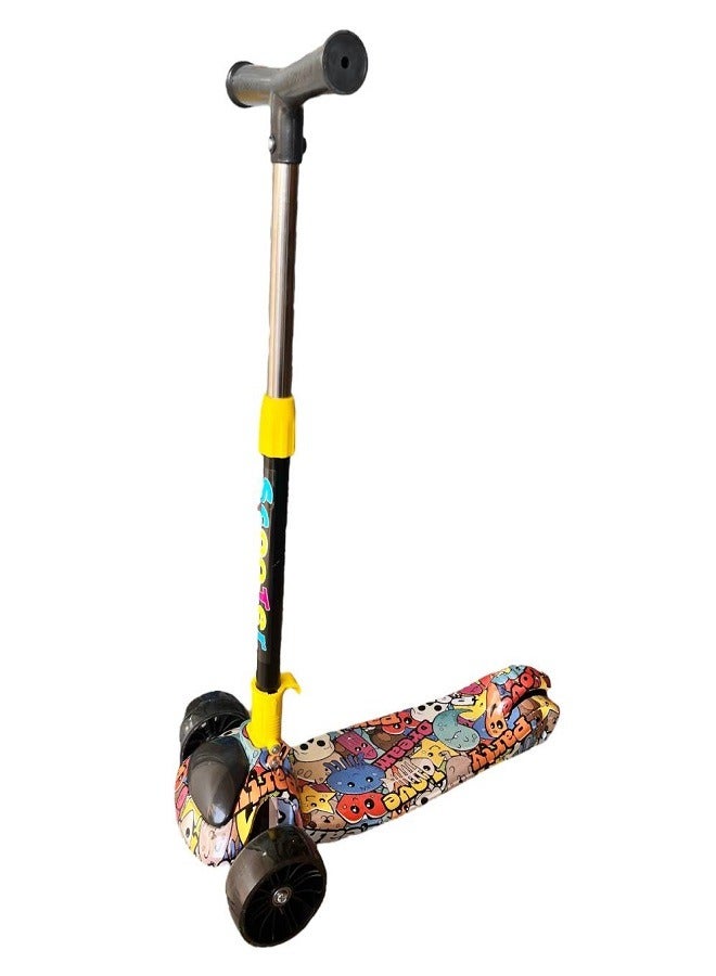 Scooter 3 Wheels with LED Lights, Foldable Design, Scooter for Boys and Girls, Height Adjustable, Children's Skateboard, Freesyle Skateboard, Rear Brake Scooter - Image 1
